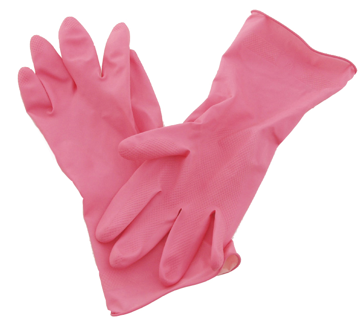 pink dish gloves